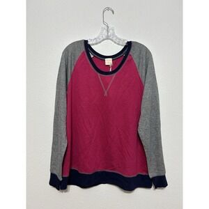 NWT Jasmine & Ginger Pink Gray Blue Long Sleeve T‎ Shirt Women's Size XL